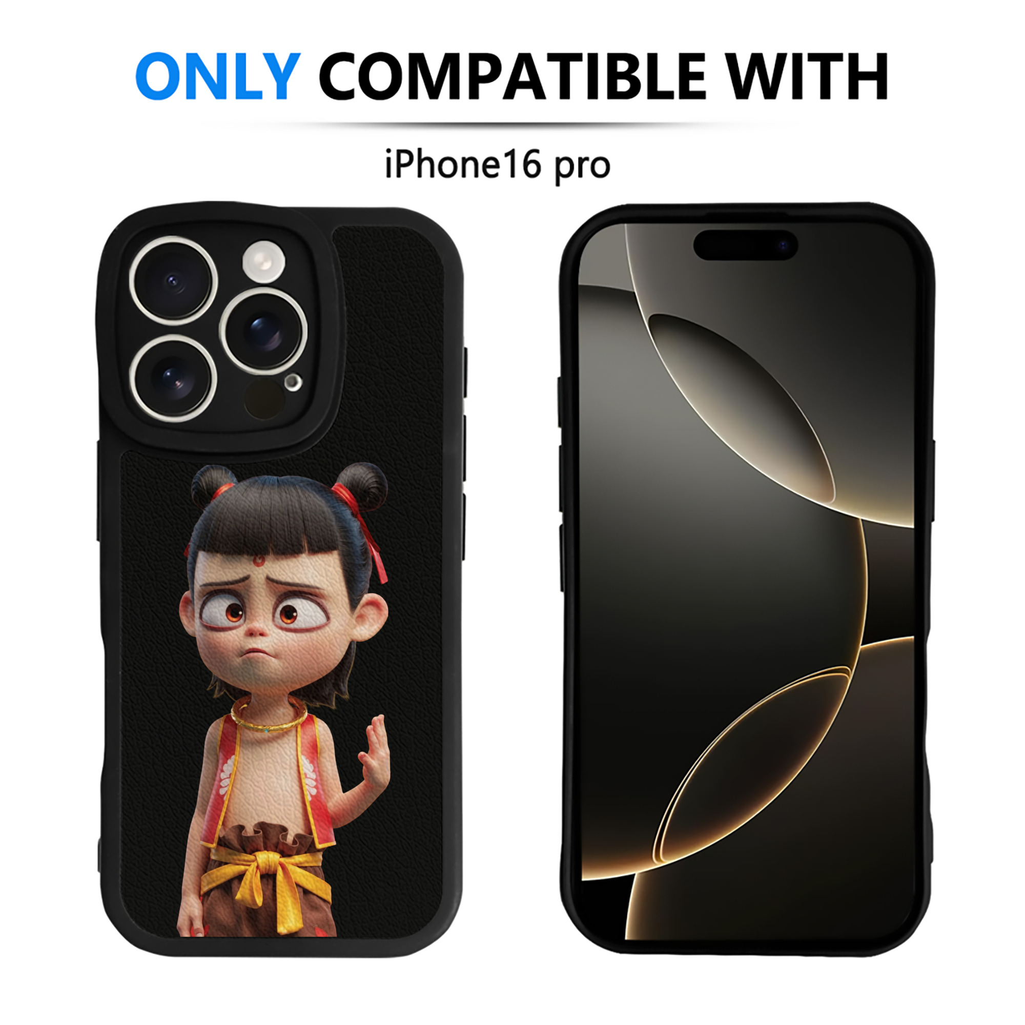 （画像用） Ne Zha 2 ナタ 魔童の大暴れ 【iPhone 16シリーズ対応】シリコンスマホケース（レザー調） 材質：シリコン